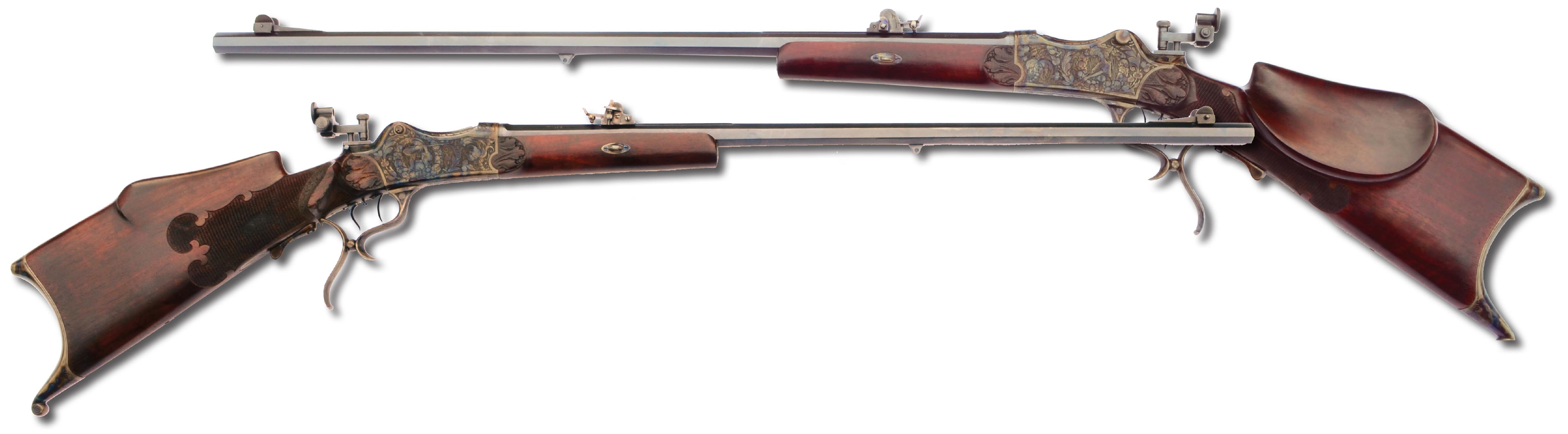 This German Schützen rifle (probably built before 1914) on the German Martini action is chambered in 8.15x46R. The name on the barrel is “Gust. Will, Zwickau,” but whether he was the maker or just the retailer is impossible to say.